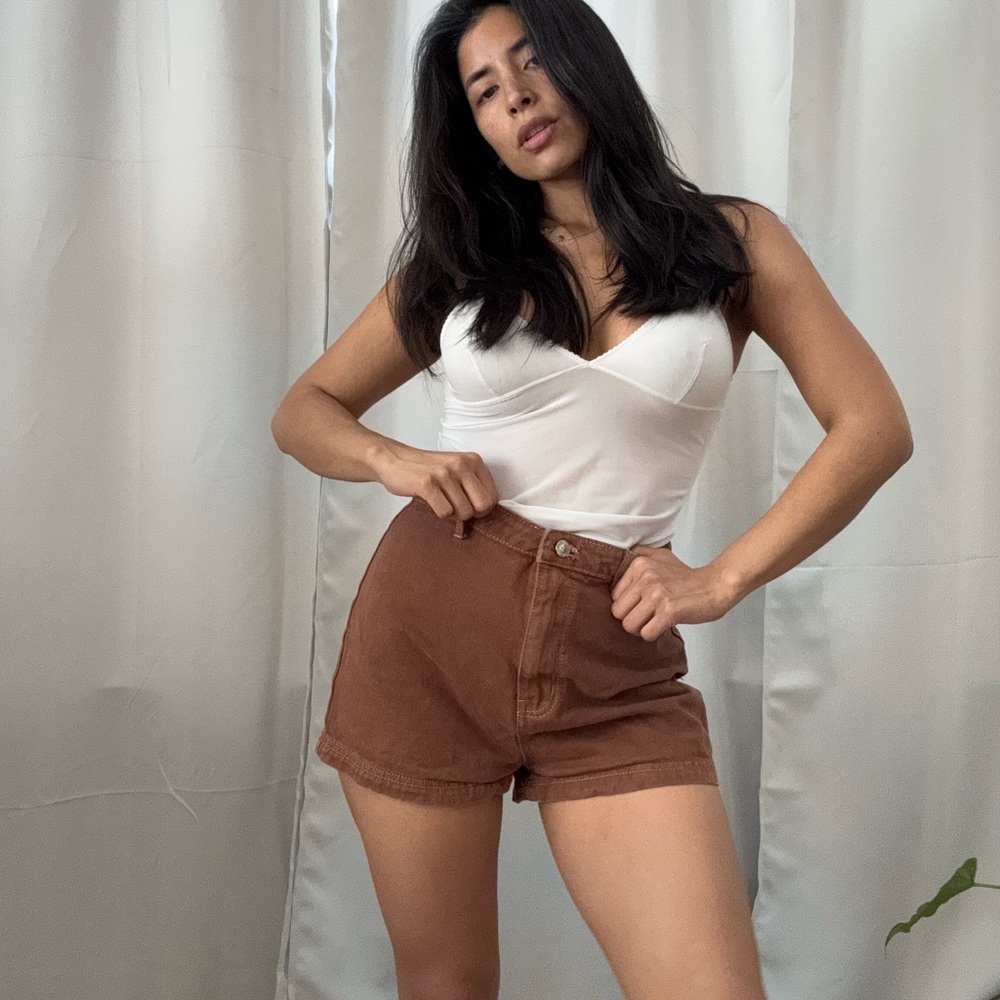 Women's Brown High-Waisted Shorts - Princess Polly